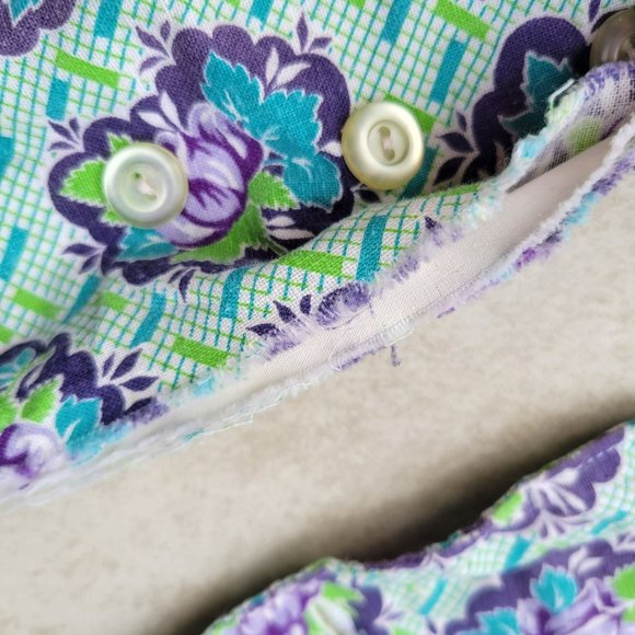 Vintage Feed Sack Prairie Bonnet Oversized Gardening Sunbonnet Neck Drape - Picture 4 of 9